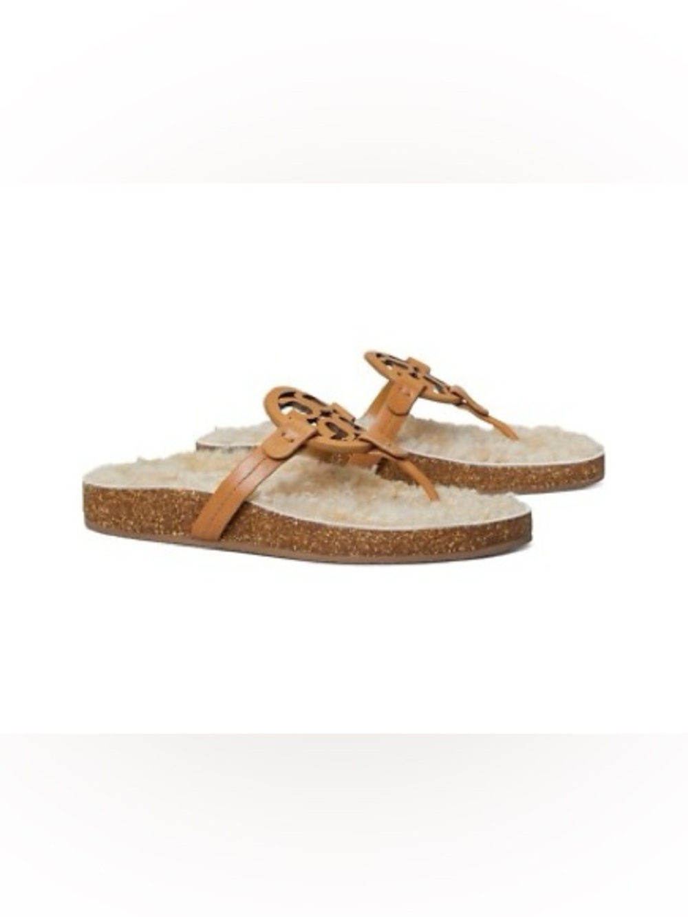 Tory Burch Miller Cloud Shearling Leather Sandals